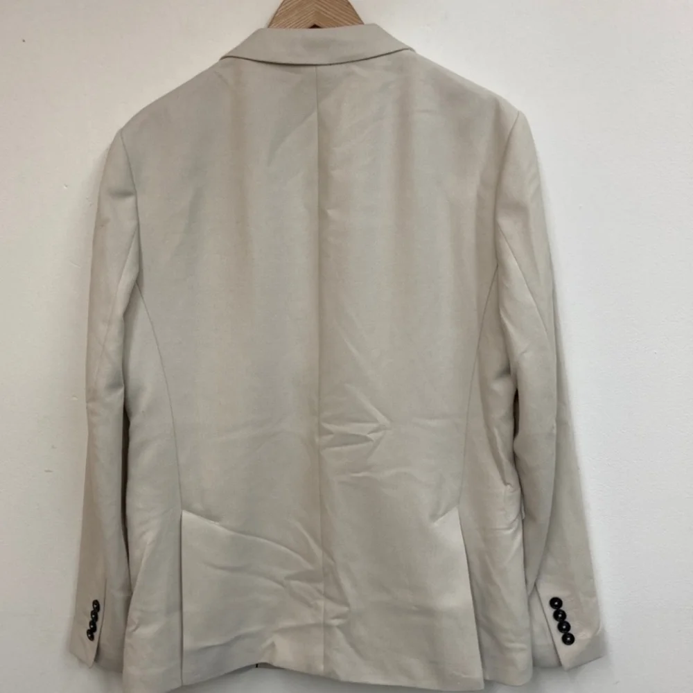 Zara Mens Texture Cream Slim Button Suit Coat Size 40R